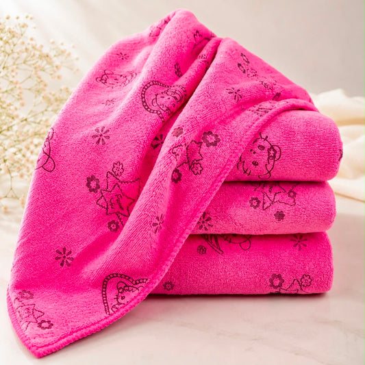 Microfiber Towel Multipurpose towel 43″ by 21″ One Side Printed One Side Solid Color (Microfibre) - Pack of 1