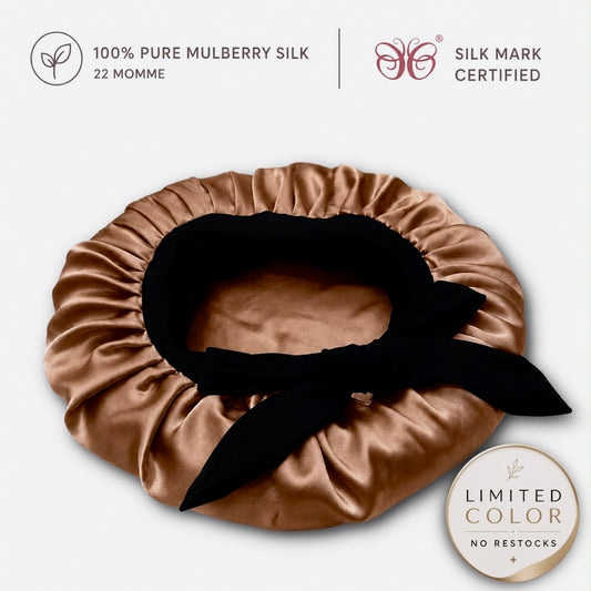 Mulberry Silk Bonnet | 22 Momme | Charmeuse Weave | Silk Mark Certified