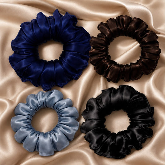 Mulberry Silk Scrunchies | 22 Momme | Charmeuse Weave | Silk Mark Certified
