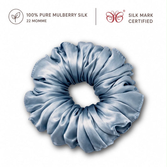 Curly Pineapple Scrunchie Mulberry Silk | 22 Momme | Charmeuse Weave | Silk Mark Certified