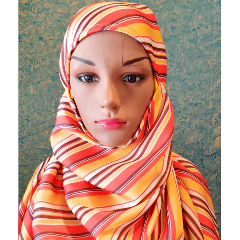 One Side Printed One Side Solid Satin Band – It Scarf - Hair Love India