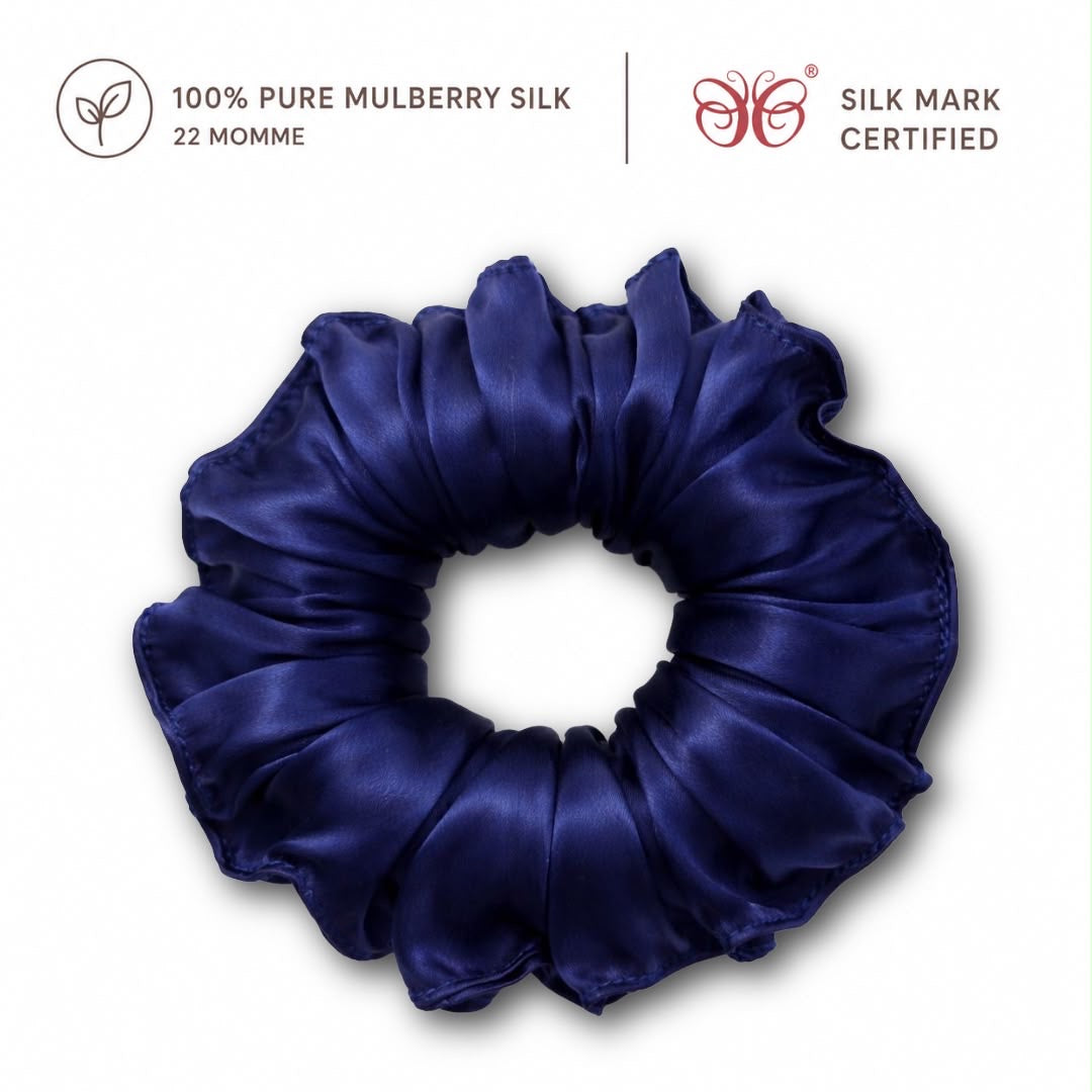 Mulberry Silk Scrunchies | 22 Momme | Charmeuse Weave | Silk Mark Certified