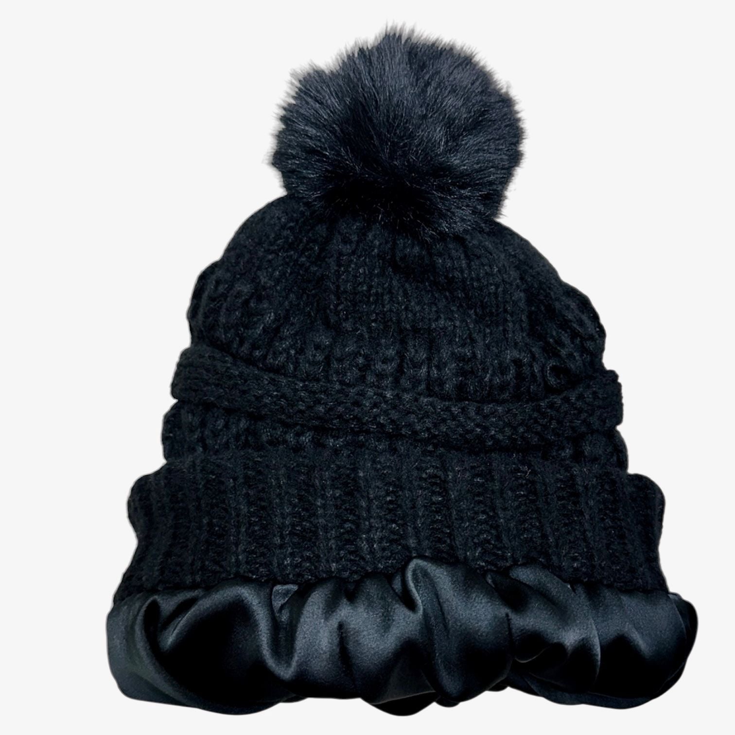 Pom Pom Beanies Lined With Satin - Winter Caps - Hair Love India