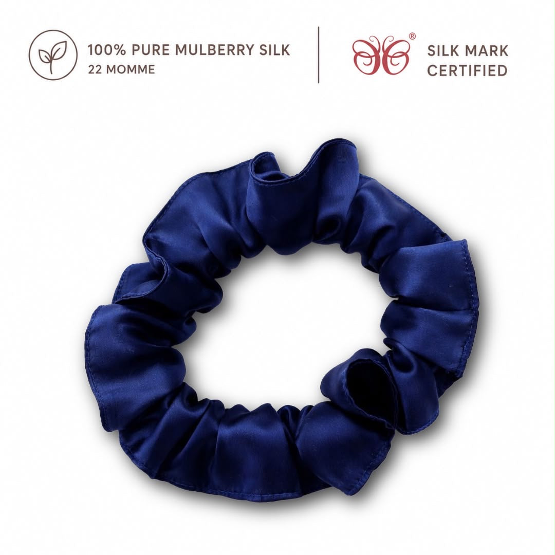 Mulberry Silk Scrunchies | 22 Momme | Charmeuse Weave | Silk Mark Certified