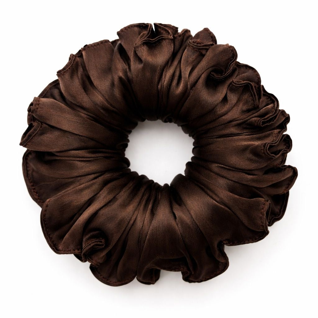 Curly Pineapple Scrunchie Mulberry Silk  | 22 Momme | Charmeuse Weave | Silk Mark Certified - Hair Love India