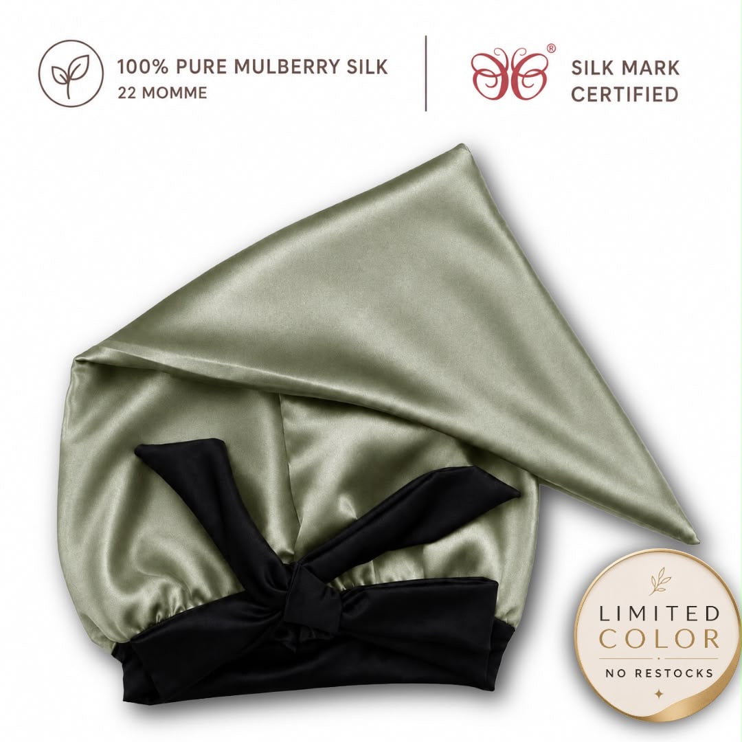 Mulberry Silk Bonnet  | 22 Momme | Charmeuse Weave | Silk Mark Certified
