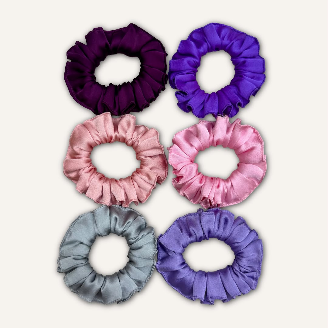 Satin Scrunchies Sets (Pack of 6)