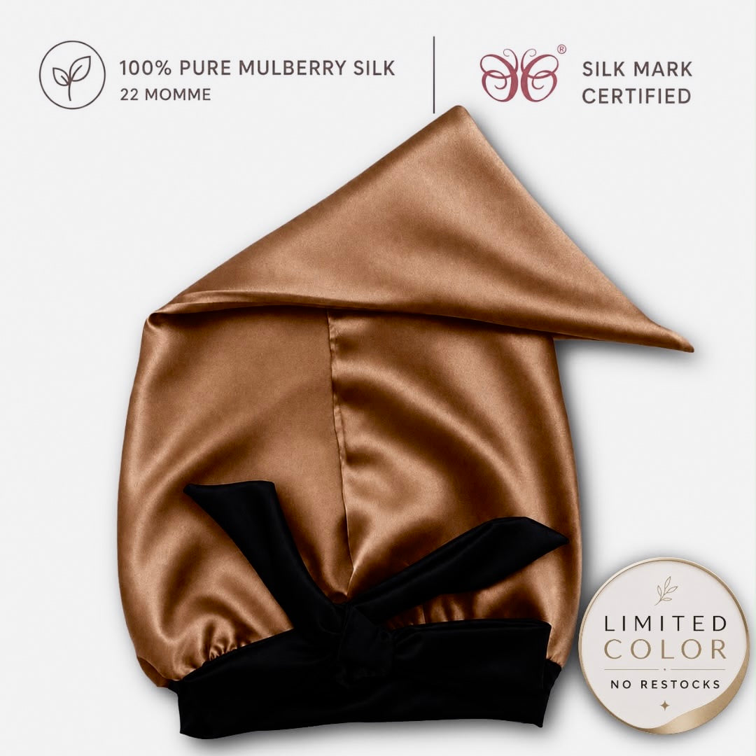Mulberry Silk Bonnet  | 22 Momme | Charmeuse Weave | Silk Mark Certified