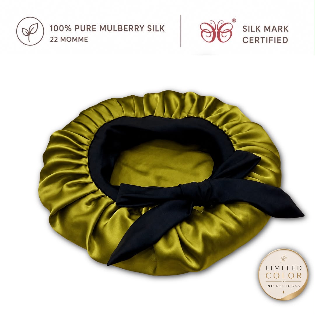 Mulberry Silk Bonnet  | 22 Momme | Charmeuse Weave | Silk Mark Certified