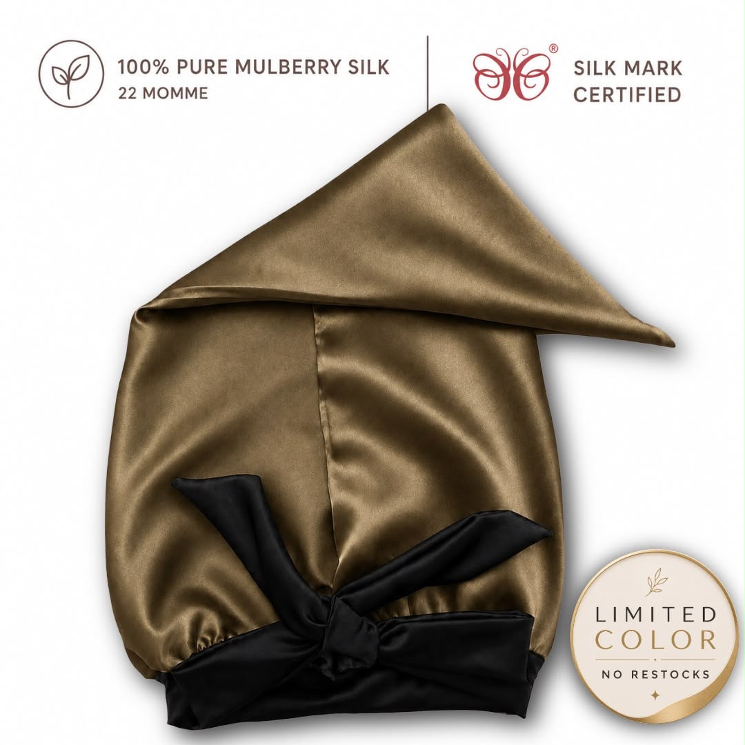 Mulberry Silk Bonnet  | 22 Momme | Charmeuse Weave | Silk Mark Certified