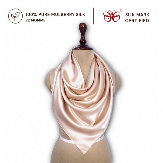 Mulberry Silk Scarf  | 22 Momme | Charmeuse Weave | Silk Mark Certified