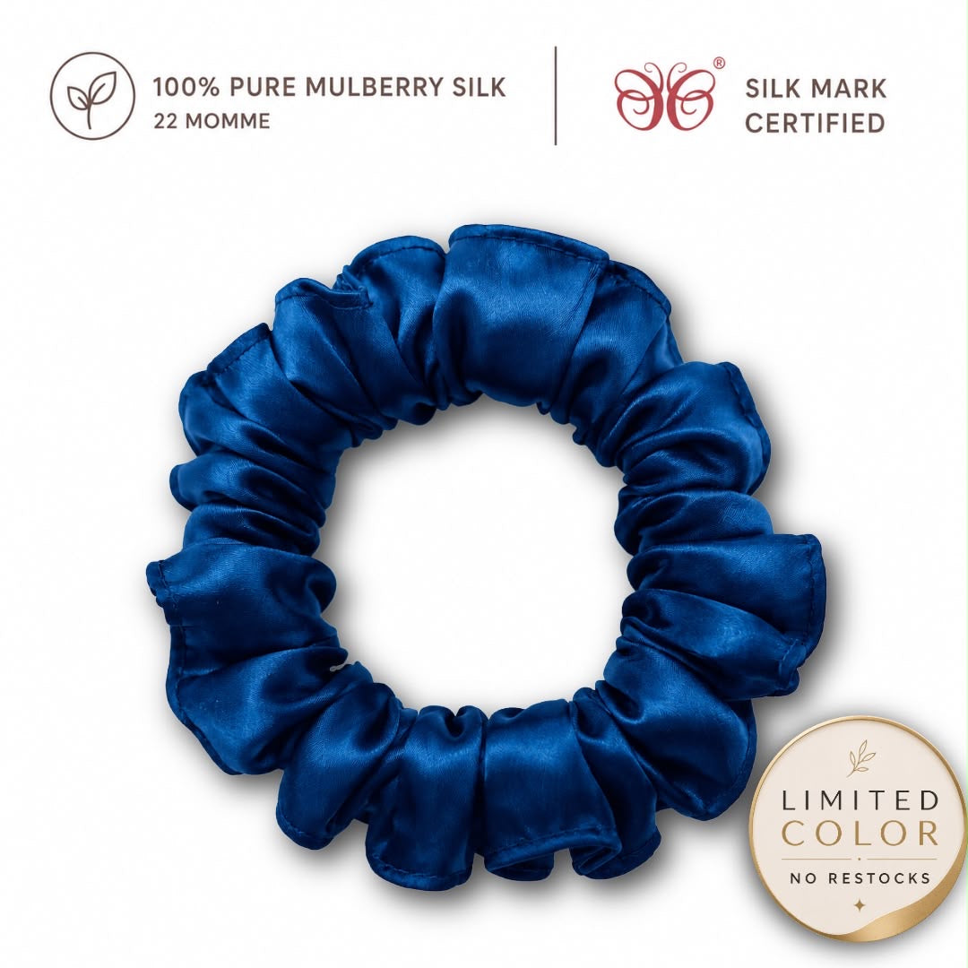 Mulberry Silk Scrunchies | 22 Momme | Charmeuse Weave | Silk Mark Certified