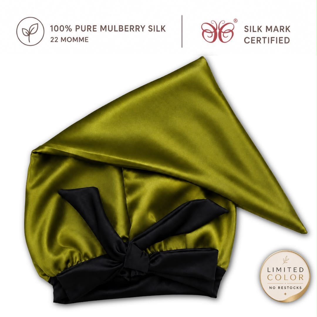 Mulberry Silk Bonnet  | 22 Momme | Charmeuse Weave | Silk Mark Certified