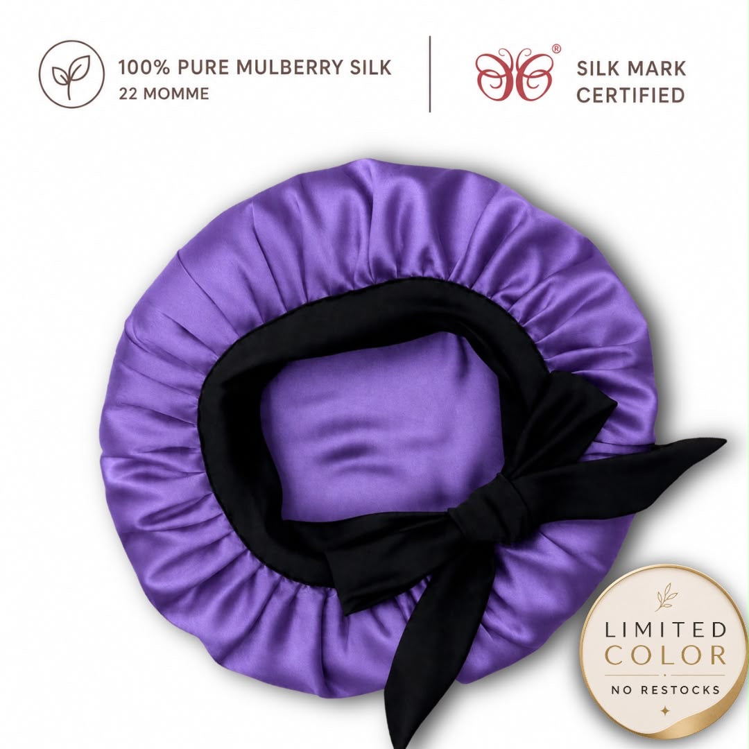 Mulberry Silk Bonnet  | 22 Momme | Charmeuse Weave | Silk Mark Certified