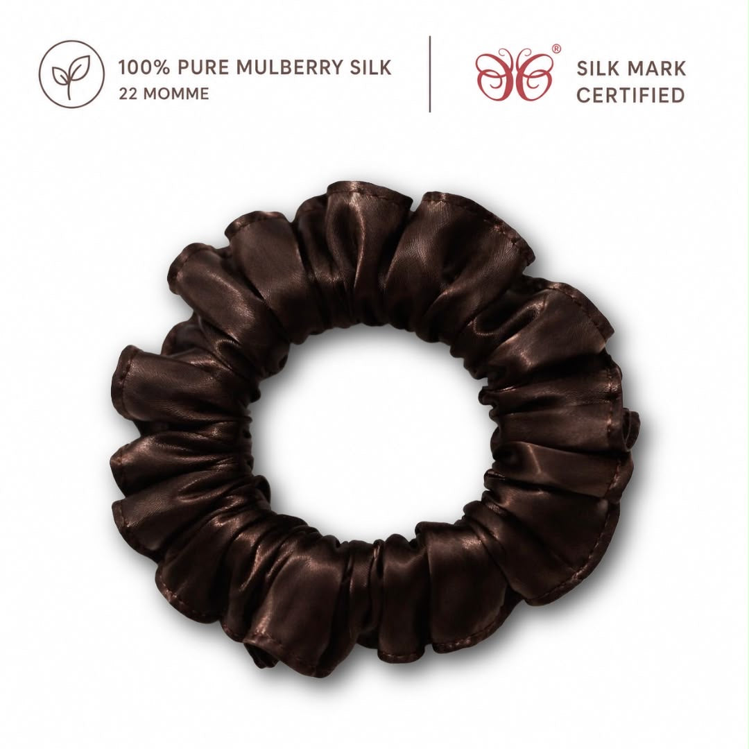 Mulberry Silk Scrunchies | 22 Momme | Charmeuse Weave | Silk Mark Certified