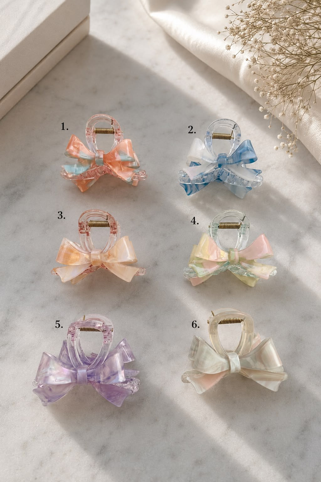 Glass Bow Claw Clips Big - Hair Love India