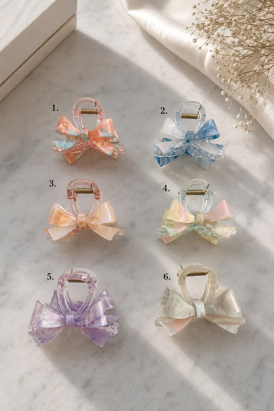 Glass Bow Claw Clips Big - Hair Love India