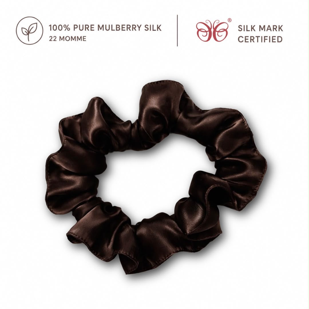 Mulberry Silk Scrunchies | 22 Momme | Charmeuse Weave | Silk Mark Certified