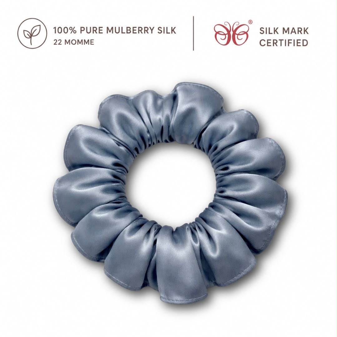 Mulberry Silk Scrunchies | 22 Momme | Charmeuse Weave | Silk Mark Certified