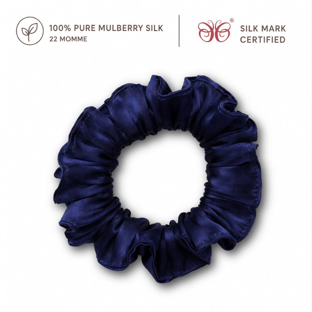 Mulberry Silk Scrunchies | 22 Momme | Charmeuse Weave | Silk Mark Certified