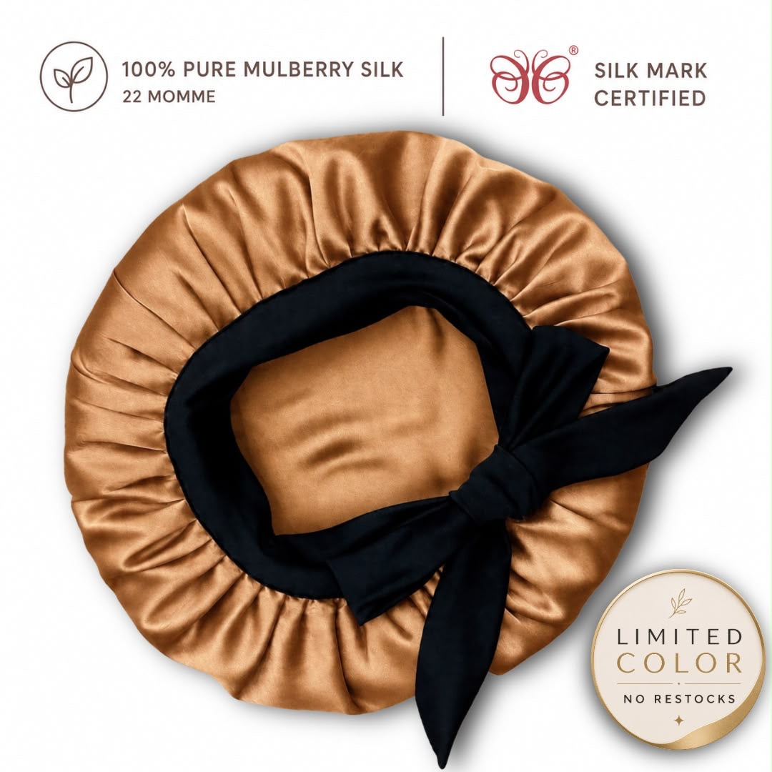 Mulberry Silk Bonnet  | 22 Momme | Charmeuse Weave | Silk Mark Certified