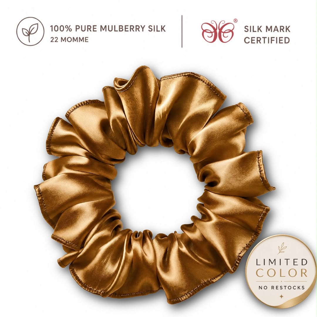 Mulberry Silk Scrunchies | 22 Momme | Charmeuse Weave | Silk Mark Certified