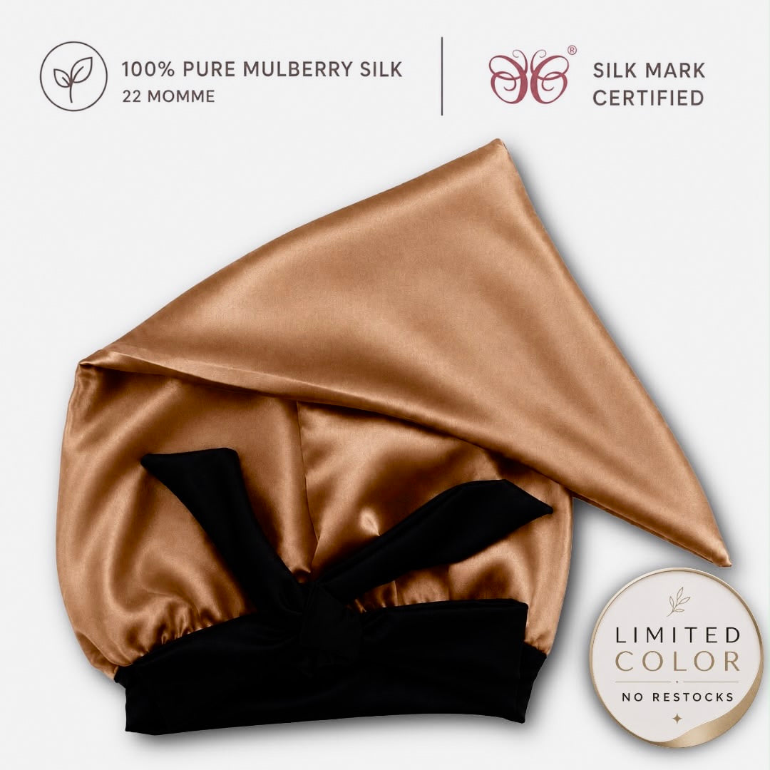Mulberry Silk Bonnet  | 22 Momme | Charmeuse Weave | Silk Mark Certified