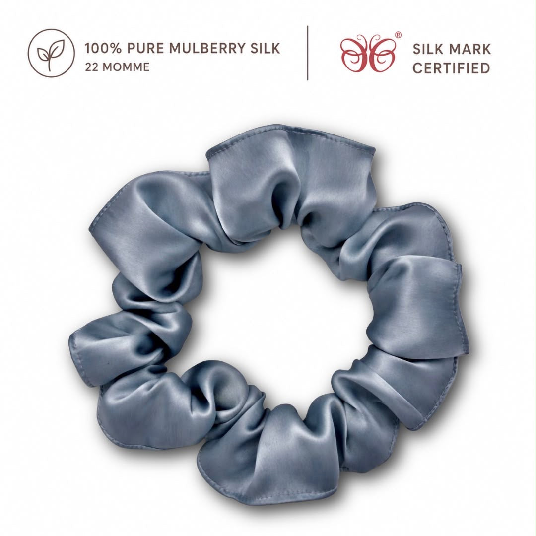 Mulberry Silk Scrunchies | 22 Momme | Charmeuse Weave | Silk Mark Certified