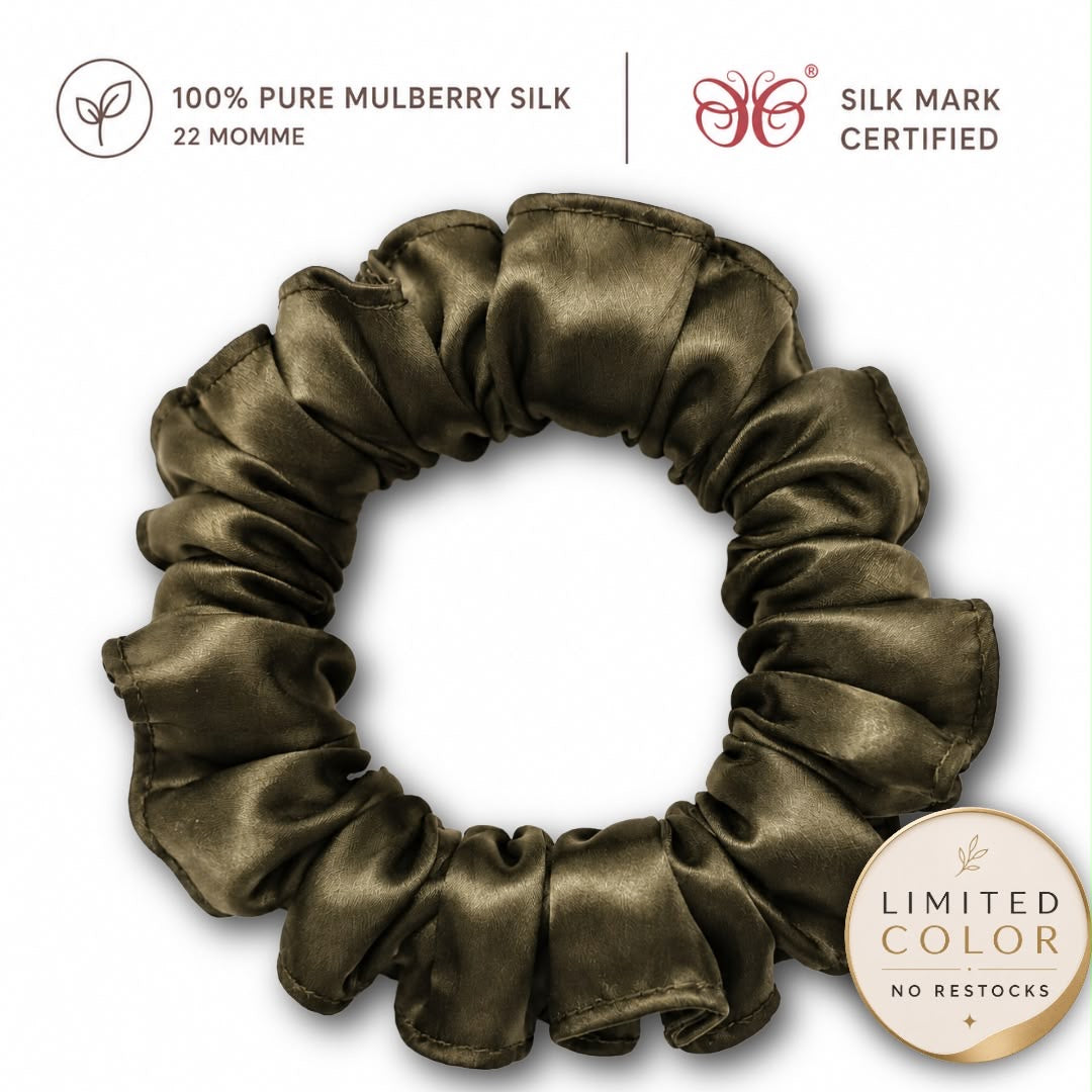 Mulberry Silk Scrunchies | 22 Momme | Charmeuse Weave | Silk Mark Certified
