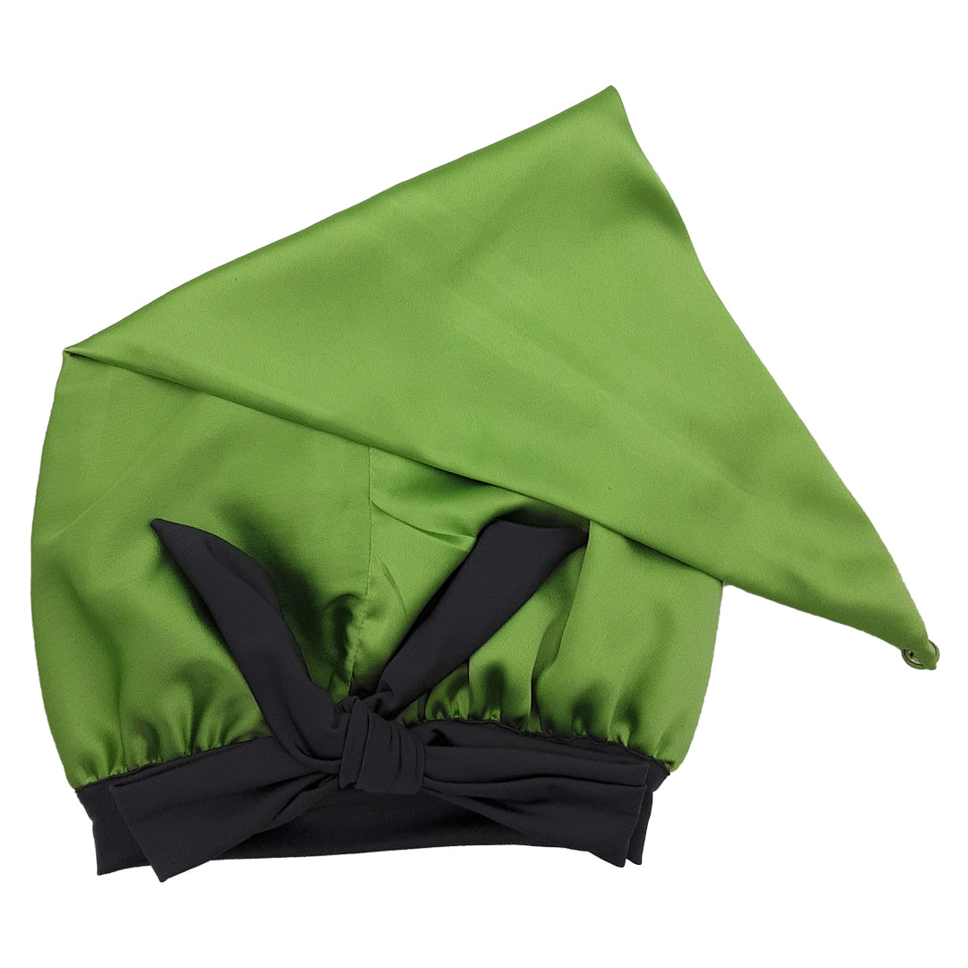 Green Satin Bonnet