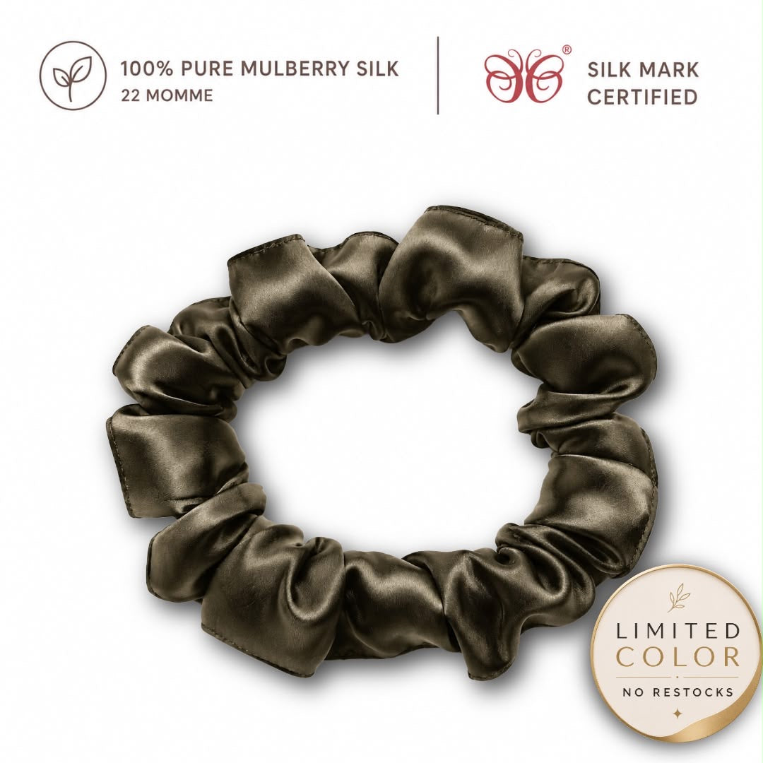 Mulberry Silk Scrunchies | 22 Momme | Charmeuse Weave | Silk Mark Certified