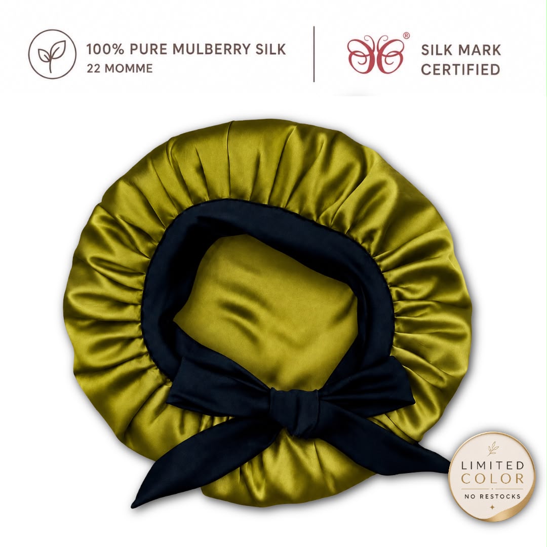 Mulberry Silk Bonnet  | 22 Momme | Charmeuse Weave | Silk Mark Certified