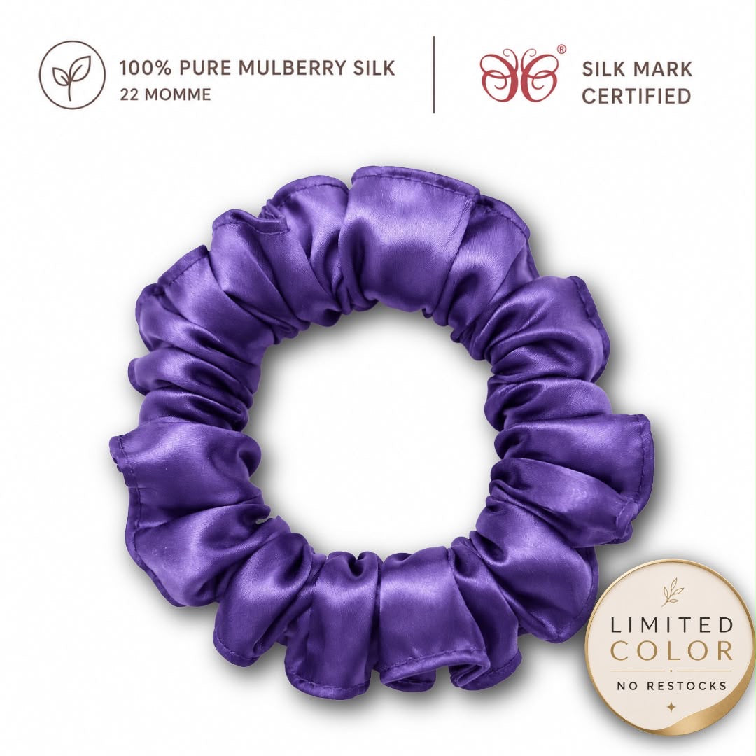 Mulberry Silk Scrunchies | 22 Momme | Charmeuse Weave | Silk Mark Certified