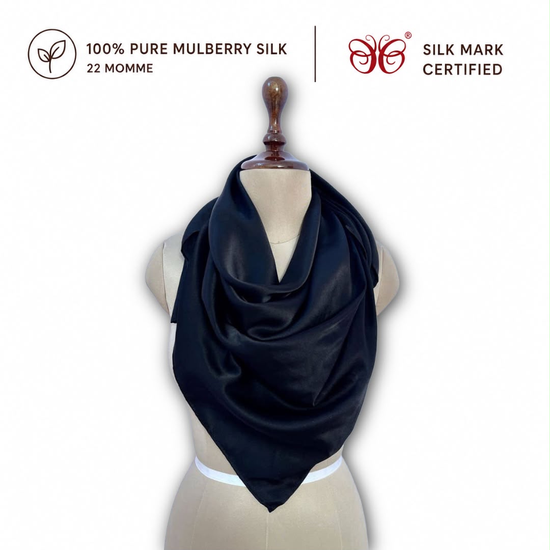 Mulberry Silk Scarf  | 22 Momme | Charmeuse Weave | Silk Mark Certified