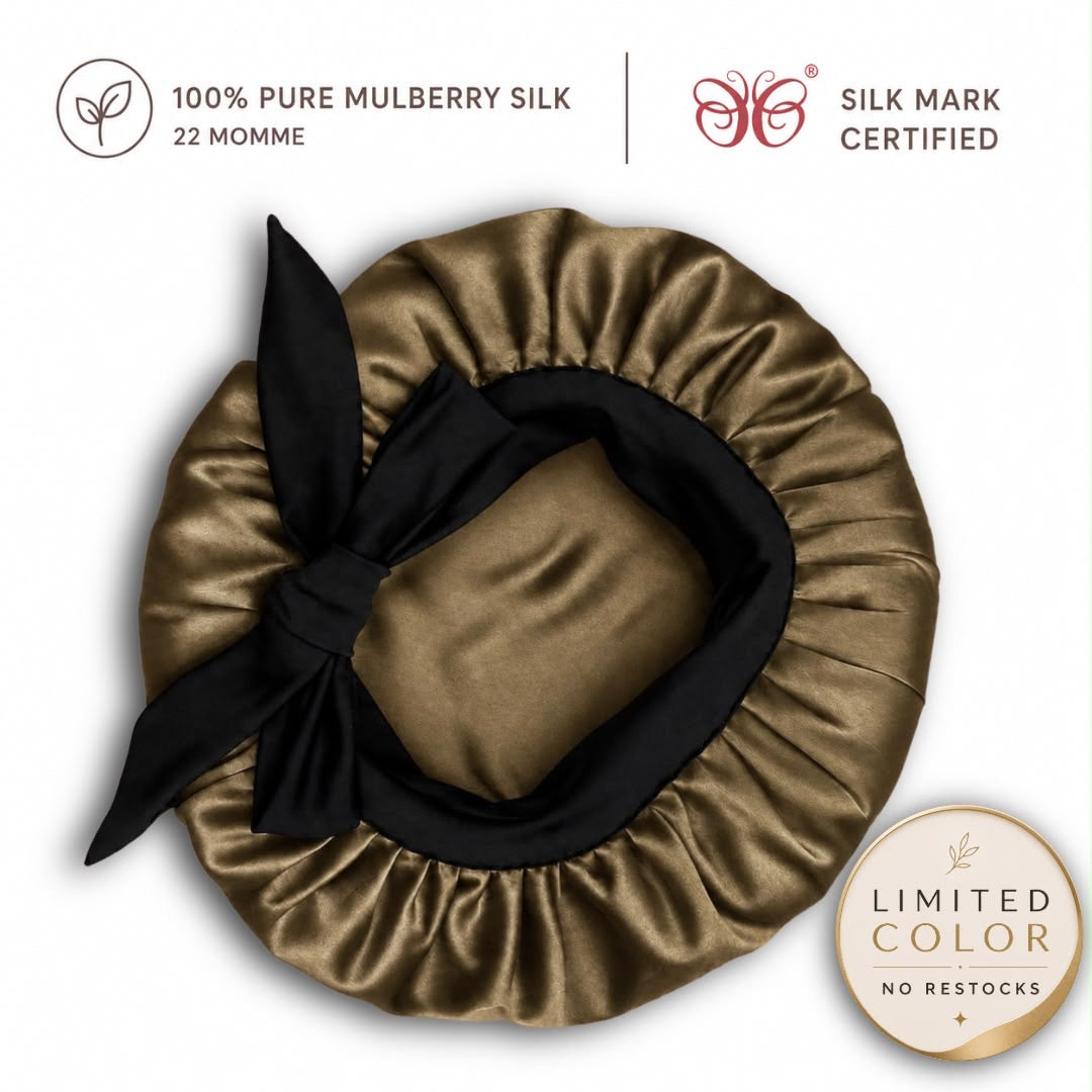 Mulberry Silk Bonnet  | 22 Momme | Charmeuse Weave | Silk Mark Certified