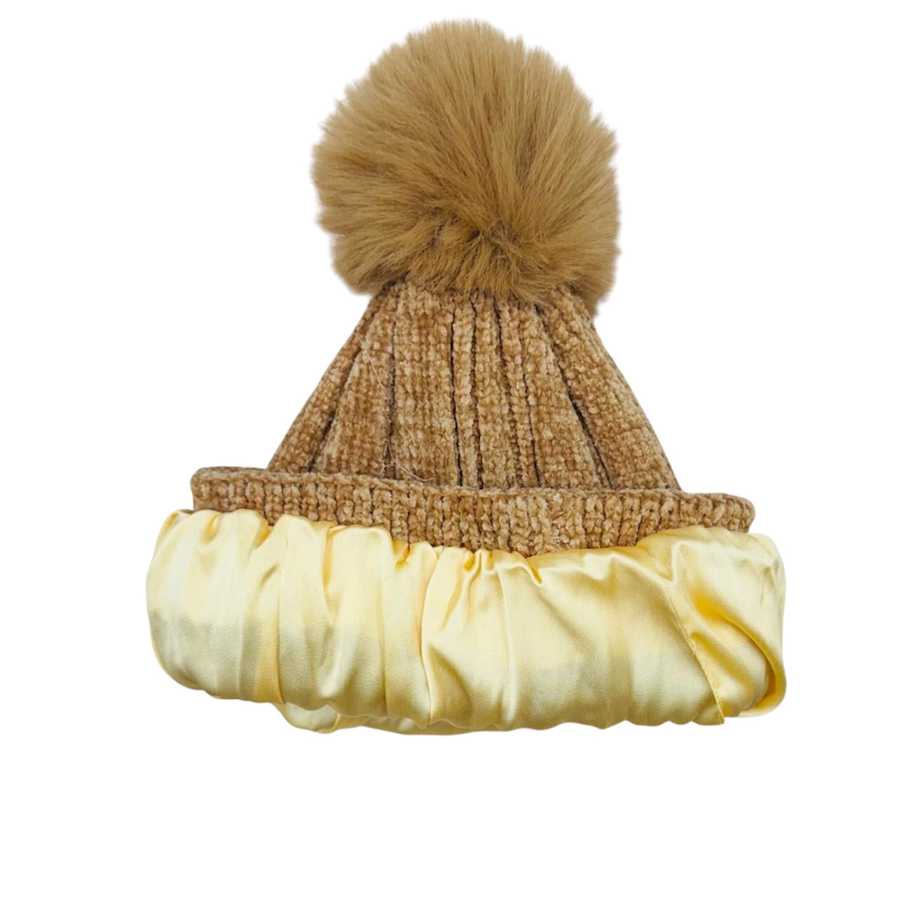 Velvet Wool Pom Pom Beanies Lined With Satin Winter Caps – Hair
