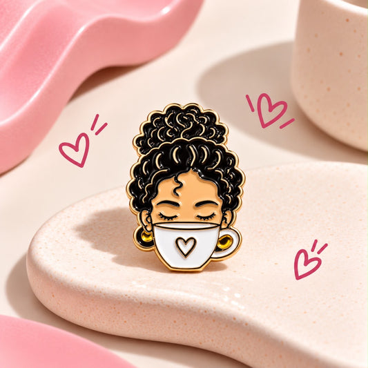 Curly Metal Enamel Lapel Pins