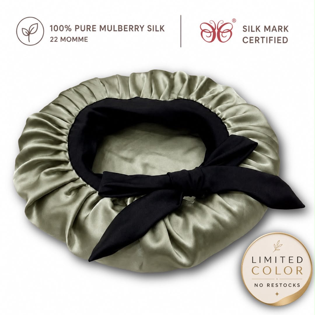 Mulberry Silk Bonnet  | 22 Momme | Charmeuse Weave | Silk Mark Certified
