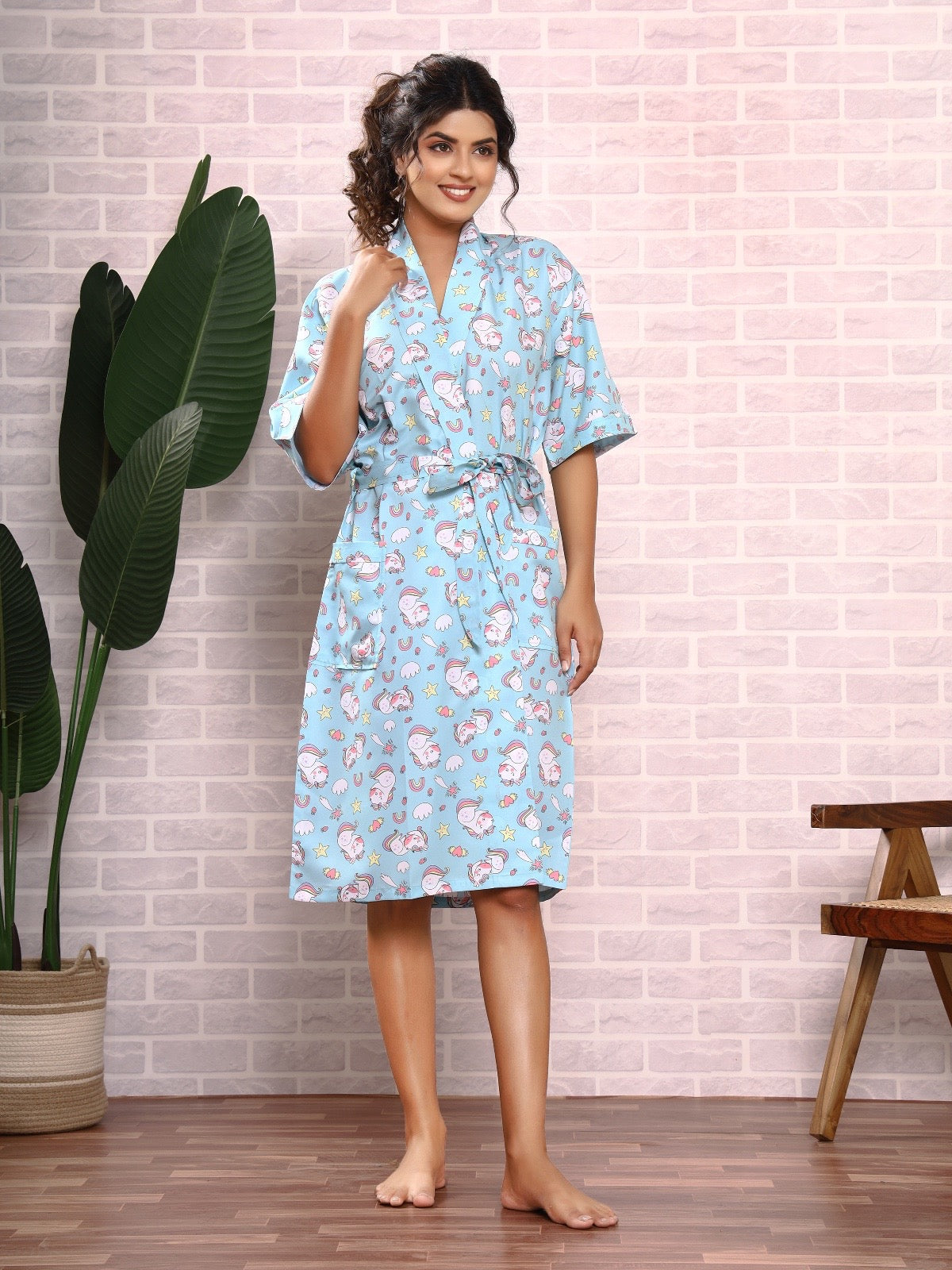 Printed Crepe Satin Kaftan & Oversized Robes - Hair Love India