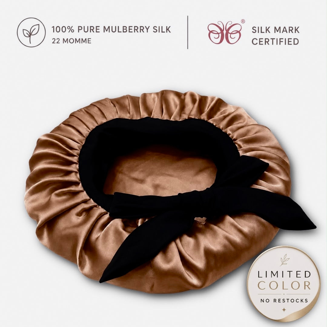 Mulberry Silk Bonnet  | 22 Momme | Charmeuse Weave | Silk Mark Certified