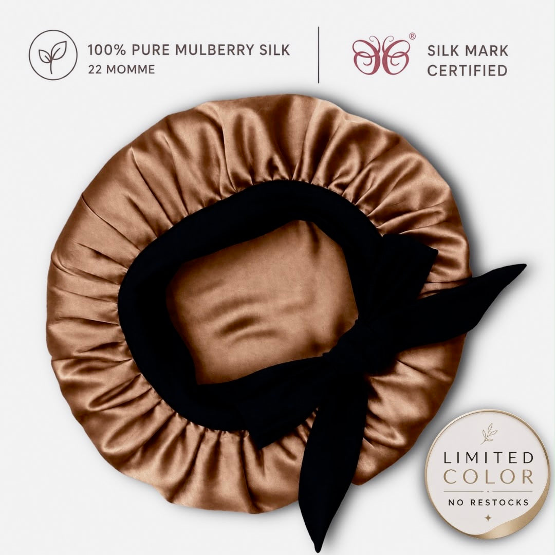 Mulberry Silk Bonnet  | 22 Momme | Charmeuse Weave | Silk Mark Certified