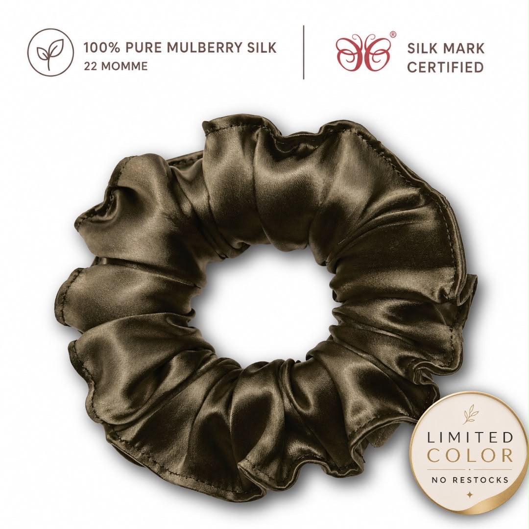 Mulberry Silk Scrunchies | 22 Momme | Charmeuse Weave | Silk Mark Certified