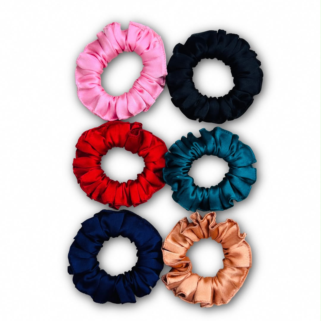 Satin Scrunchies Sets (Pack of 6)