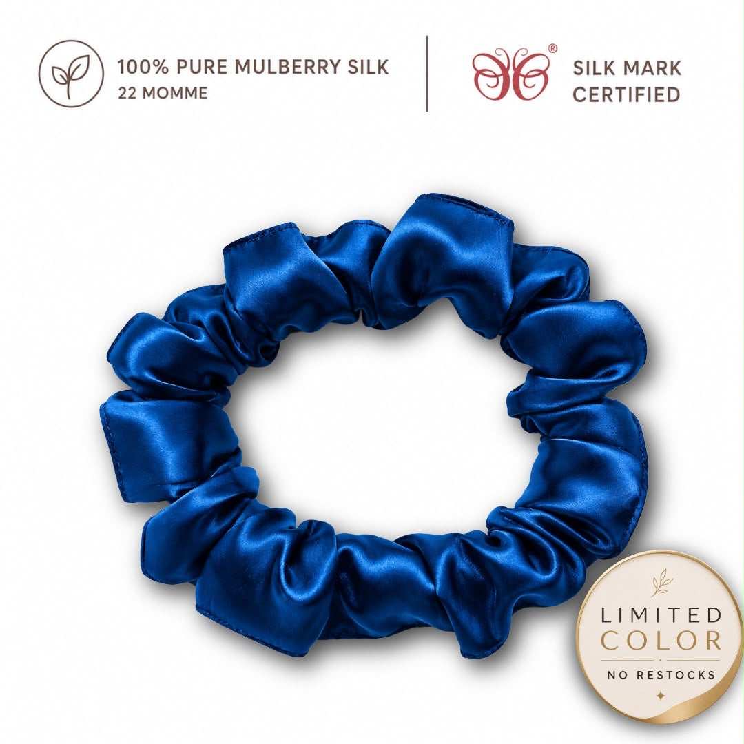 Mulberry Silk Scrunchies | 22 Momme | Charmeuse Weave | Silk Mark Certified