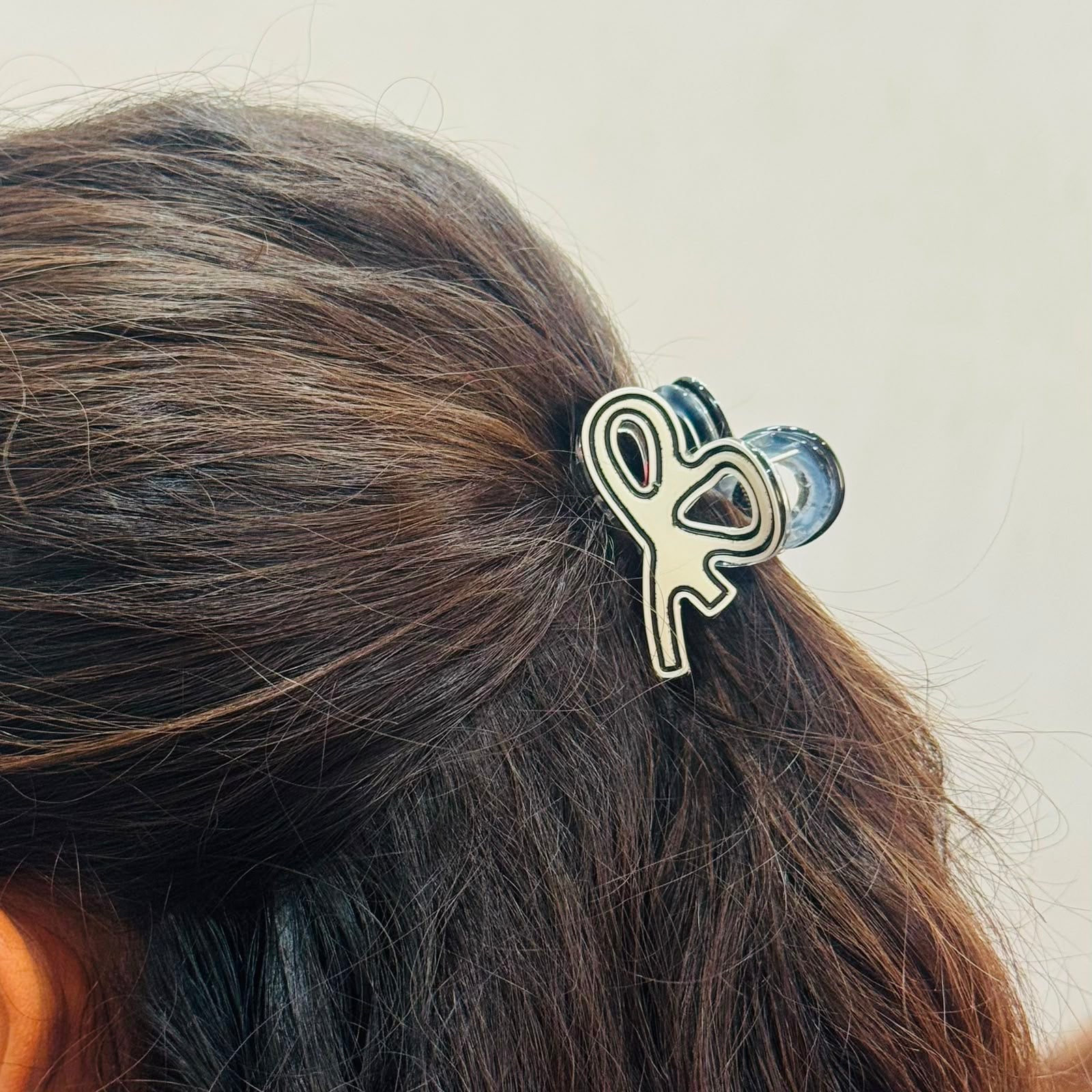 Doodle Glossy Acrylic Bow Clip
