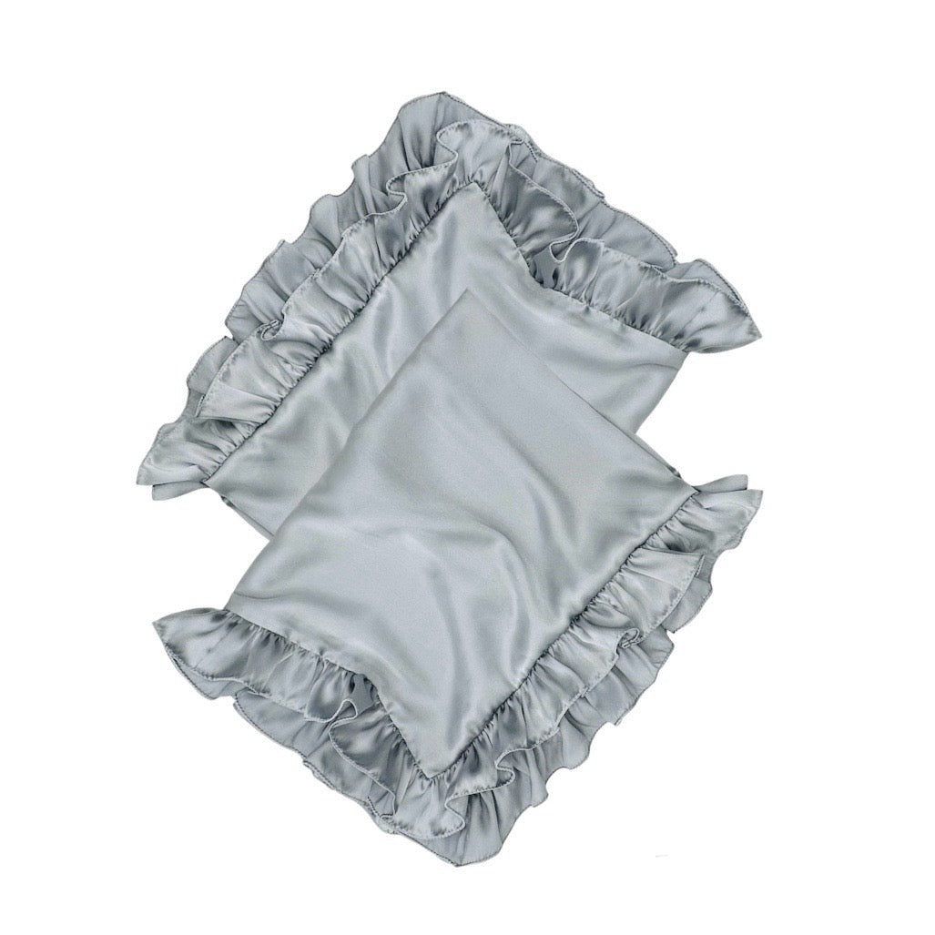 Grey Satin Pillow Covers