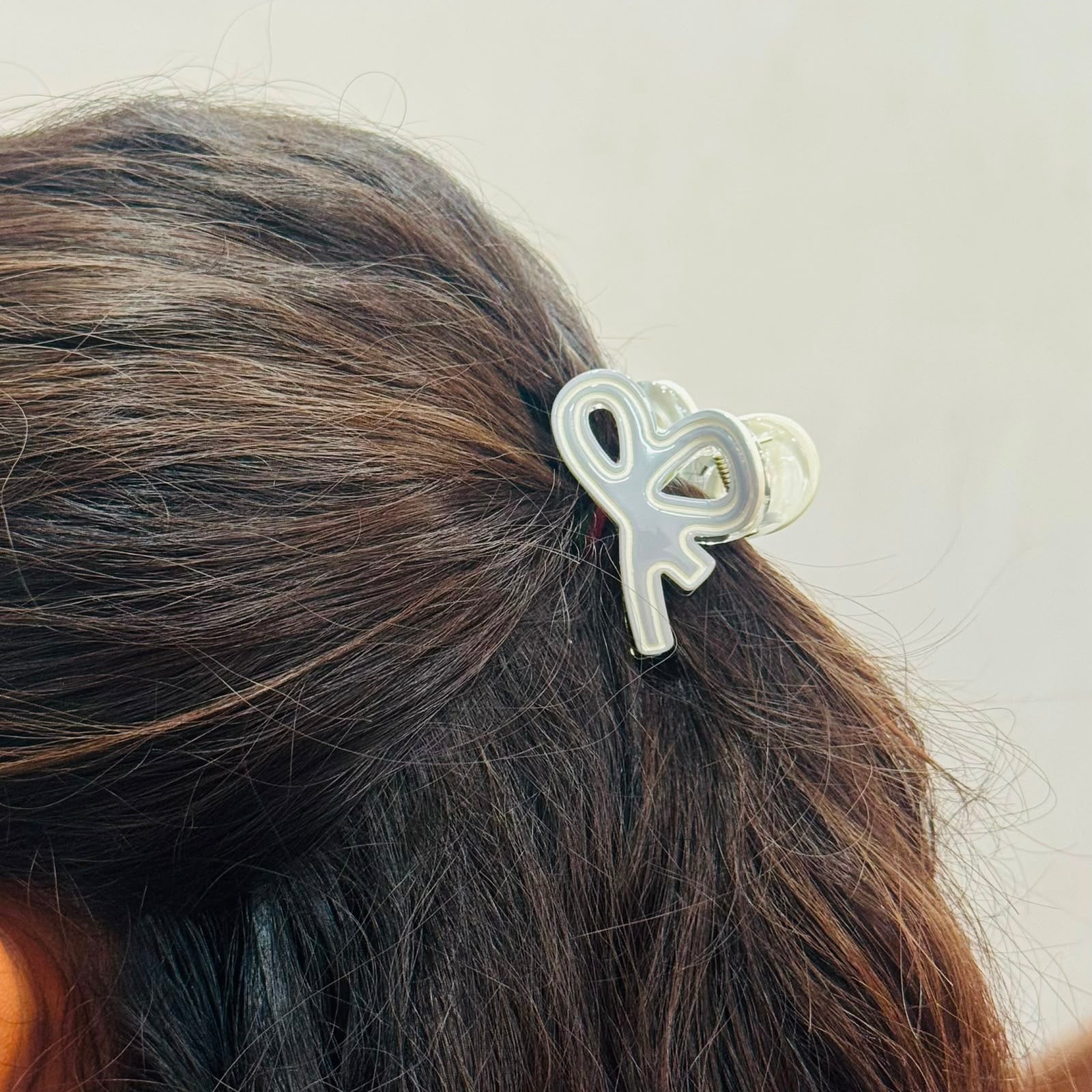 Doodle Glossy Acrylic Bow Clip