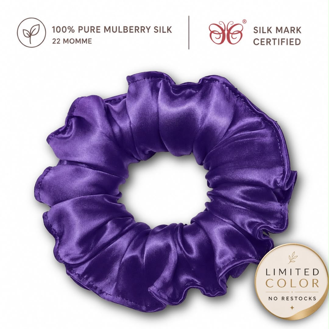 Mulberry Silk Scrunchies | 22 Momme | Charmeuse Weave | Silk Mark Certified
