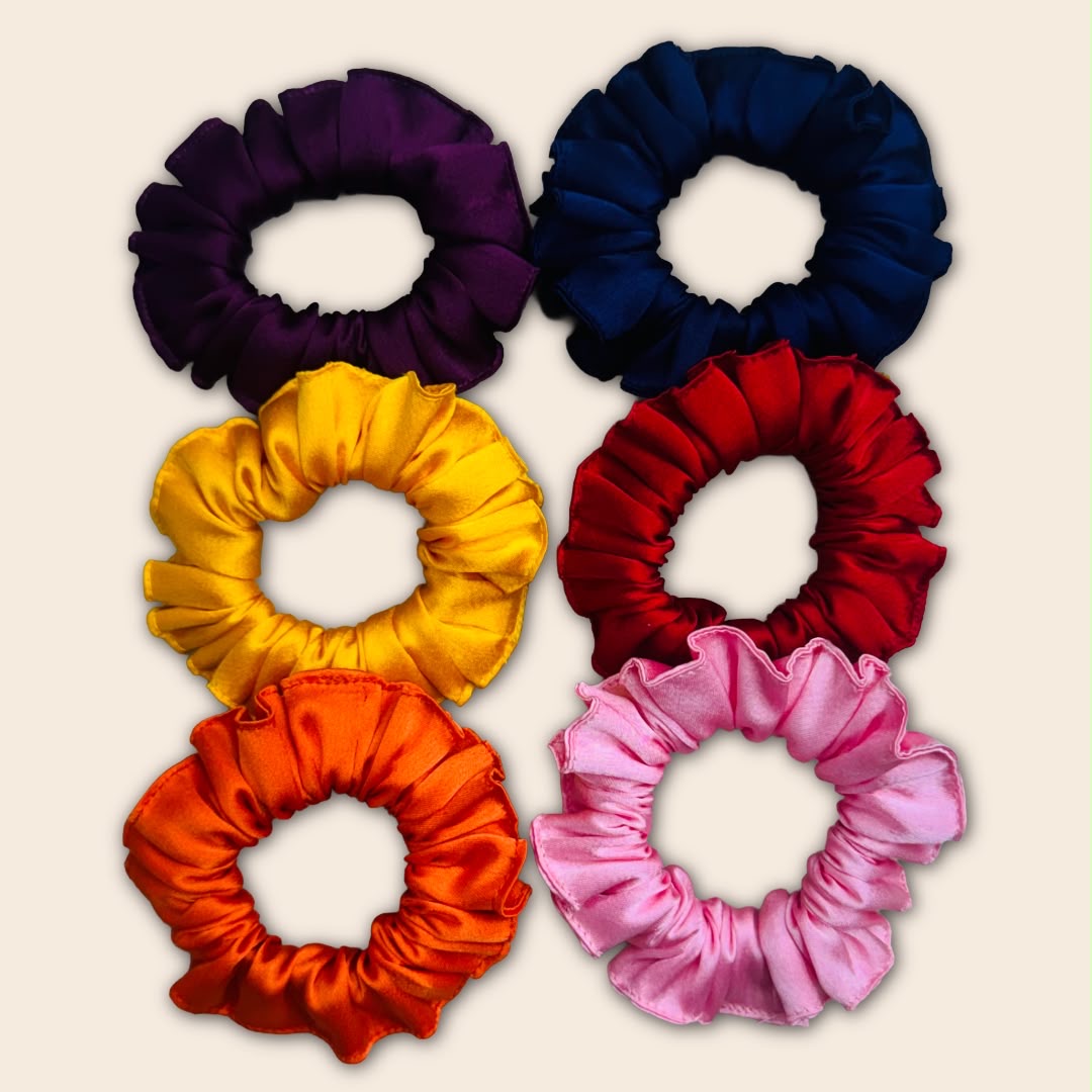 Satin Scrunchies Sets (Pack of 6)