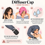 Diffuser Cap - Bonnet Dryer Diffuser Hood - With Pouch